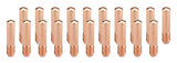Twenty copper 087/000-series MIG contact tips