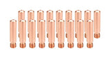 Twenty copper 11-series MIG contact tips