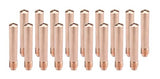 Twenty copper 14-series MIG contact tips