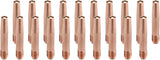 Twenty copper 14T tapered MIG contact tips
