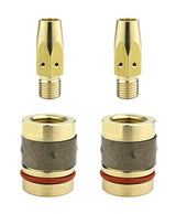 Two 169-728 MIG tip holders with two 169-729 nozzle adapters