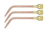Two 23A90 copper welding tips with brass mixers