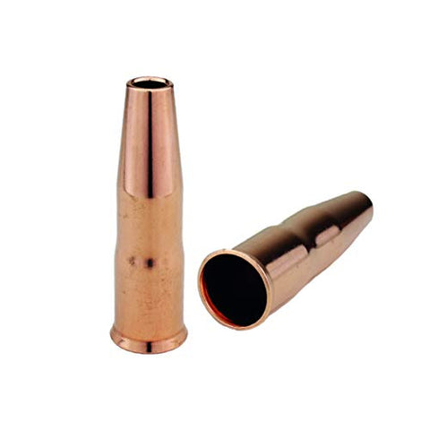 Two copper 22 short-stop MIG nozzles