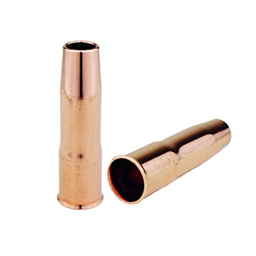 Two copper 22 slip-on MIG nozzles