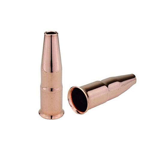 Two copper 24A short-stop MIG nozzles