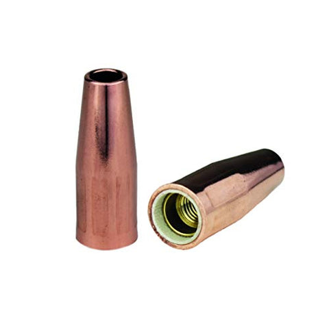 Two self-insulated copper 21 threaded MIG nozzles