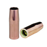 Two self-insulated copper 21 threaded MIG nozzles