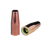 Two self-insulated copper 21 threaded MIG nozzles