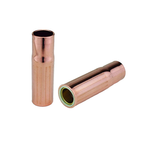 Two self-insulated copper 23 threaded MIG nozzles