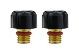 Two short black back caps for WP-9/20 TIG torches