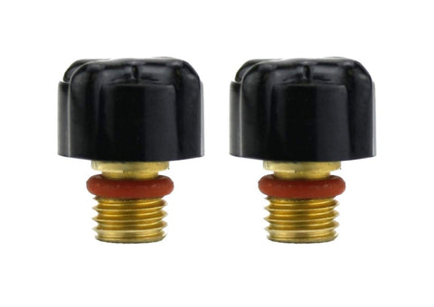 Two short black back caps for WP-9/20 TIG torches