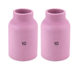 Two size 10 regular large-diameter TIG gas-lens cups