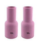 Two size 10L long large-diameter TIG gas-lens cups