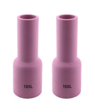 Two size 10XL pink ceramic large-diameter gas-lens cups