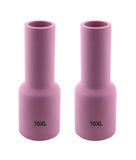 Two size 10XL pink ceramic large-diameter gas-lens cups