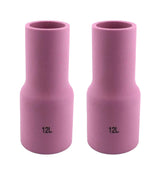 Two size 12L long large-diameter TIG gas-lens cups