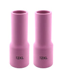 Two size 12XL pink ceramic large-diameter gas-lens cups