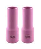 Two size 12XL pink ceramic large-diameter gas-lens cups