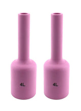 Two size 4L long pink TIG gas-lens cups