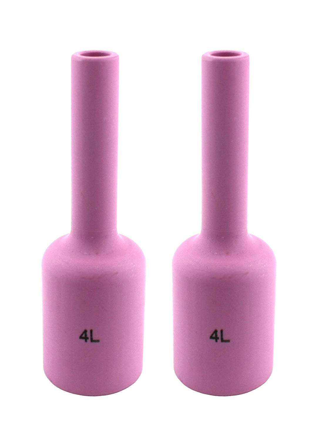 Two size 4L long pink TIG gas-lens cups