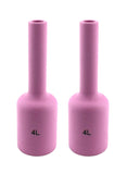 Two size 4L long pink TIG gas-lens cups