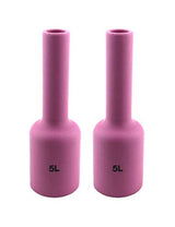 Two size 5L long pink TIG gas-lens cups