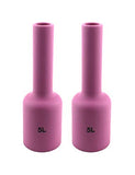 Two size 5L long pink TIG gas-lens cups