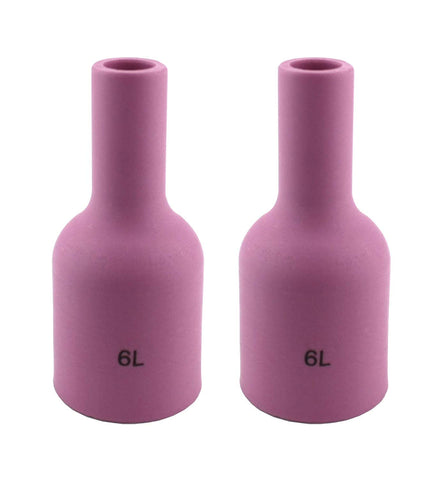 Two size 6L long large-diameter TIG gas-lens cups