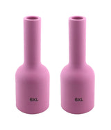 Two size 6XL pink ceramic large-diameter gas-lens cups
