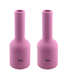 Two size 6XL pink ceramic large-diameter gas-lens cups