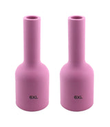 Two size 6XL pink ceramic large-diameter gas-lens cups