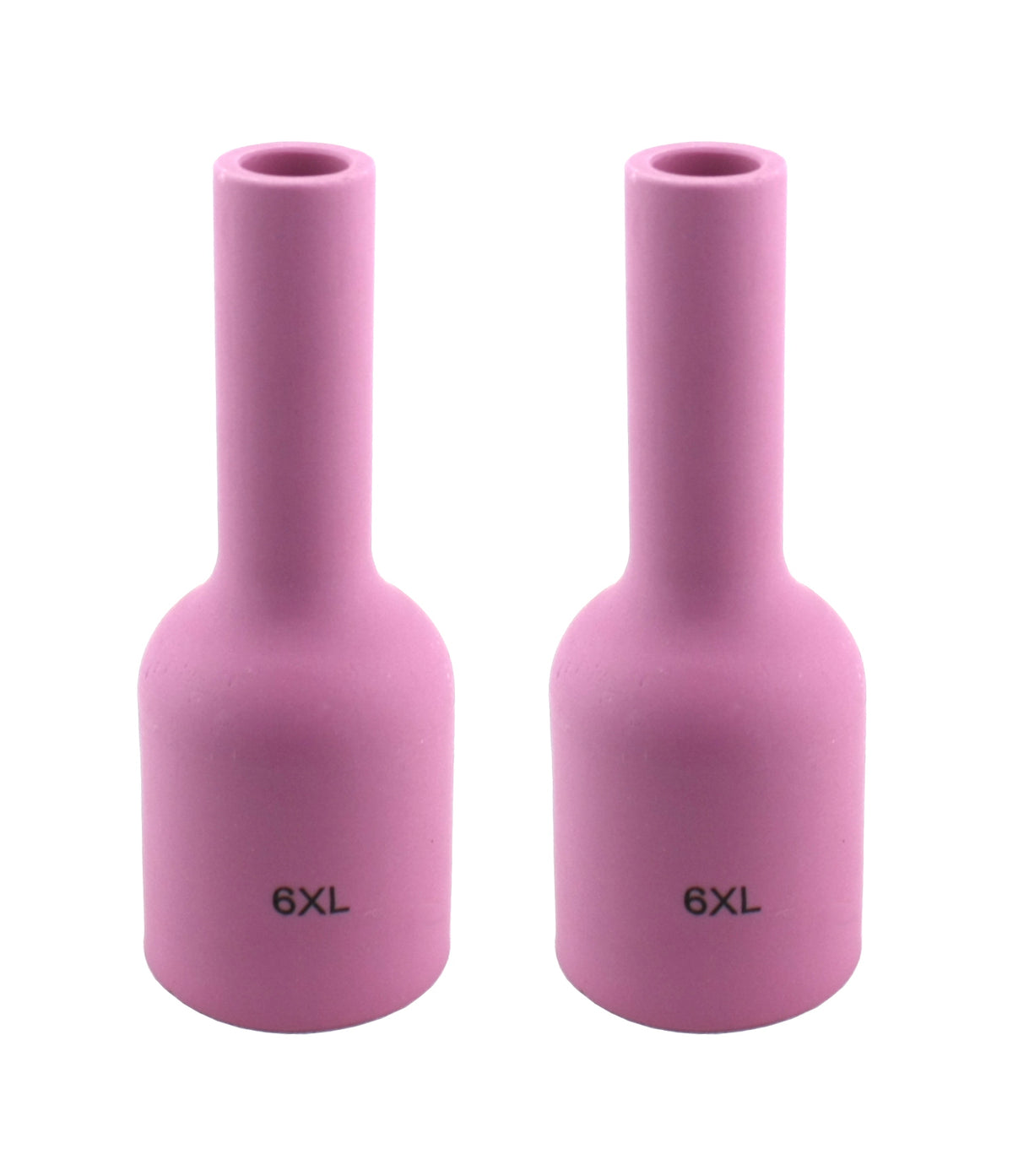 Two size 6XL pink ceramic large-diameter gas-lens cups