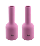 Two size 6XL pink ceramic large-diameter gas-lens cups
