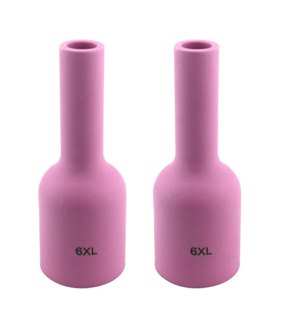 Two size 6XL pink ceramic large-diameter gas-lens cups