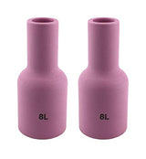 Two size 8L long large-diameter TIG gas-lens cups