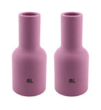 Two size 8L long large-diameter TIG gas-lens cups