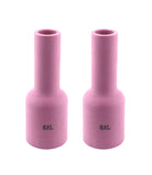 Two size 8XL pink ceramic large-diameter gas-lens cups