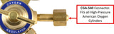CGA-540 cylinder inlet on oxygen regulator