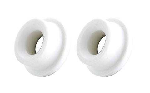 Two white large gas-lens TIG cup gaskets