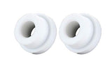 Two white stepped TIG torch cup gaskets