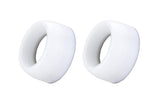 Two white stubby TIG torch cup gaskets