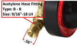 V350 acetylene regulator 9/16-18 LH hose outlet