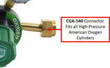 V350 oxygen regulator CGA-540 inlet close-up