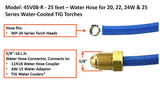 45V08R 25-foot 20-series water hose and 5/8-18 LH supply fitting