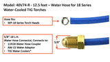 40V74R 12.5-foot 18-series water hose and 5/8-18 LH supply fitting