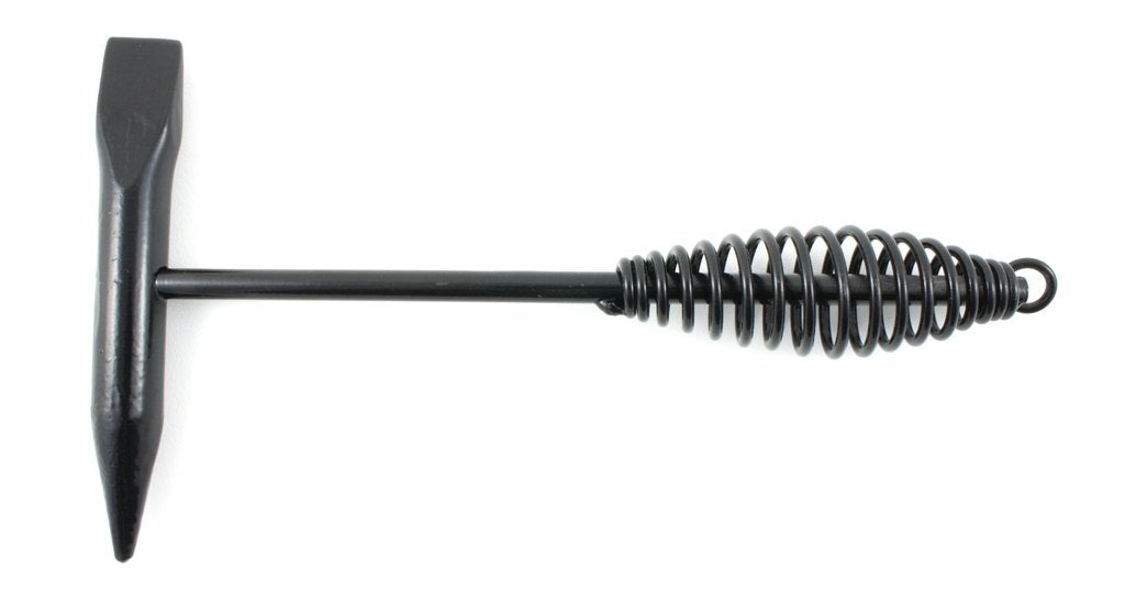 Welding chipping hammer with steel spring handle
