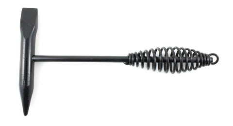 Welding chipping hammer with steel spring handle