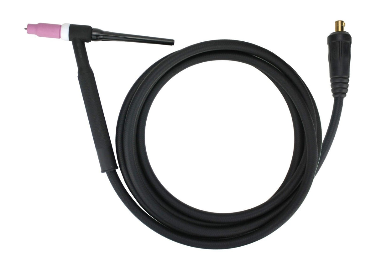 WP-17 TIG torch assembly with inline-gas Dinse connector