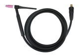 WP-17 TIG torch assembly with inline-gas Dinse connector