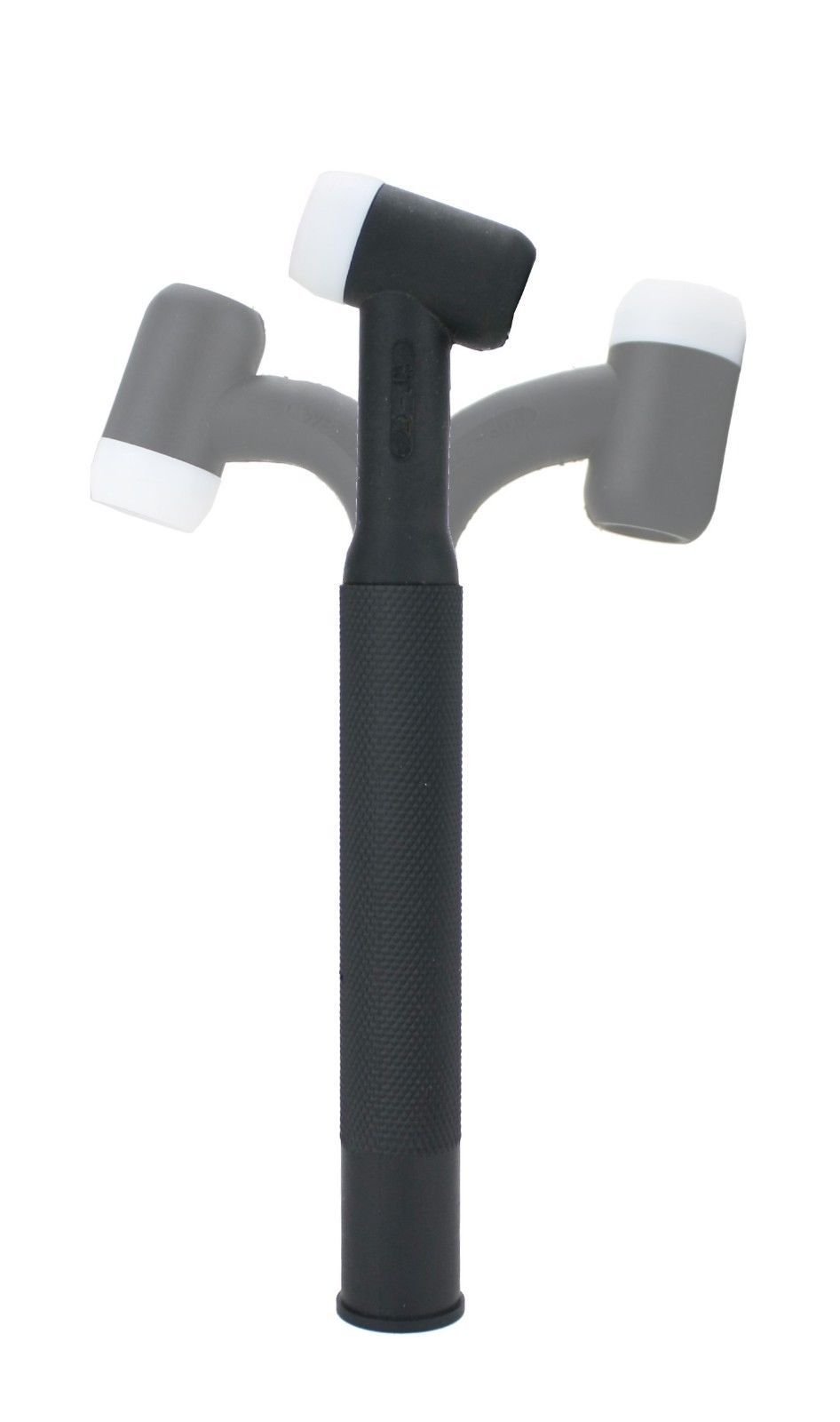 WP-17F flexible TIG torch head shown at different bend angles